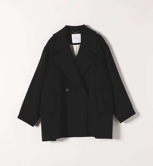 quaranciel「quaranciel: PURE WOOL ダブルブレスト テーラード ハーフ コート」|ピーコート|