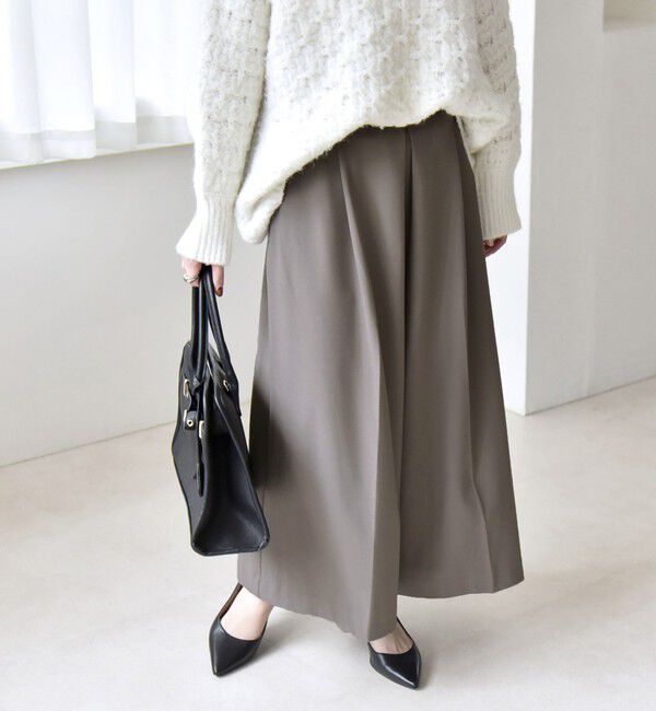 quaranciel「quaranciel:〈洗濯機可能〉ウォーム タック ワイド キュロット パンツ」|その他|チャコールグレー