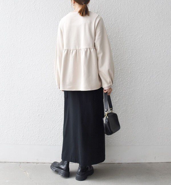 SHIPS any「SHIPS any:〈洗濯機可能〉裏毛 バイカラー ペプラム スウェット プルオーバー」|スウェット・ジャージ|