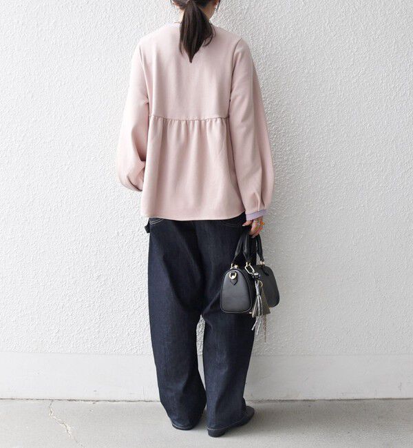 SHIPS any「SHIPS any:〈洗濯機可能〉裏毛 バイカラー ペプラム スウェット プルオーバー」|スウェット・ジャージ|