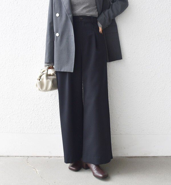 SHIPS for women「〈洗濯機可能〉ウールライク ポケット デザイン ワイド パンツ」|その他|