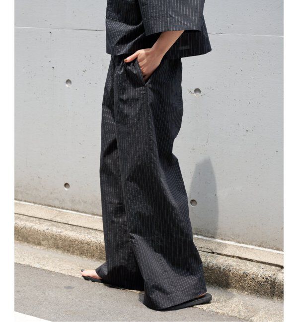 OUTDOOR PRODUCTS Usual Things「ピンストライプ ワイド イージーパンツ セットアップ対応」|スラックス|