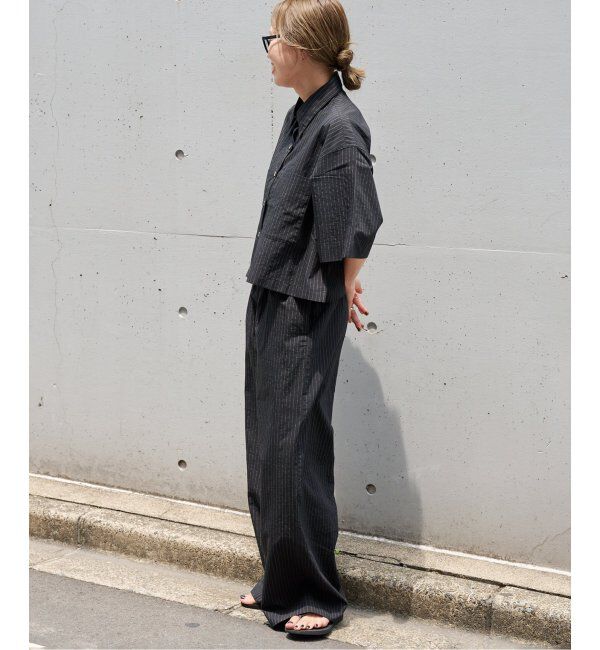OUTDOOR PRODUCTS Usual Things「ピンストライプ ワイド イージーパンツ セットアップ対応」|スラックス|