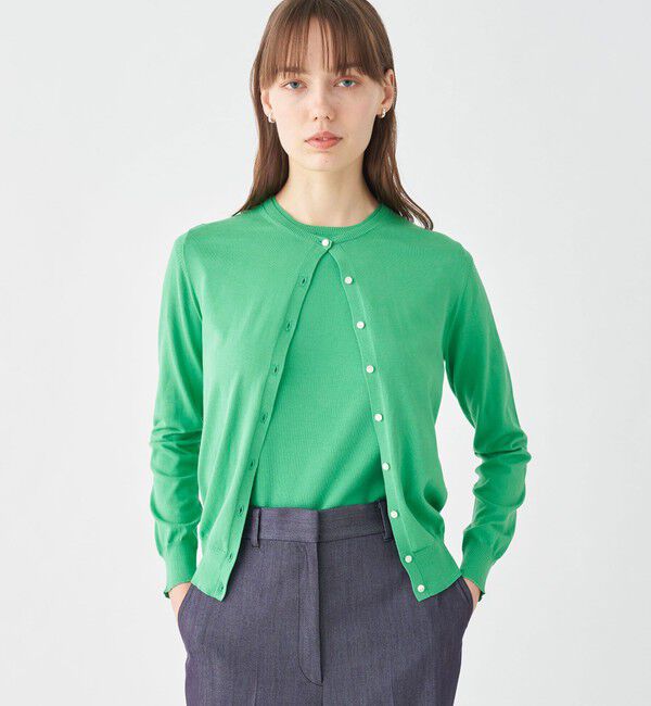 Ballsey「ハイゲージコットン クルーネックカーディガン」|カーディガン|