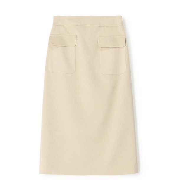 Ballsey「ブラッシュドサテン サイドポケットタイトスカート」|タイト|41 ライトベージュ
