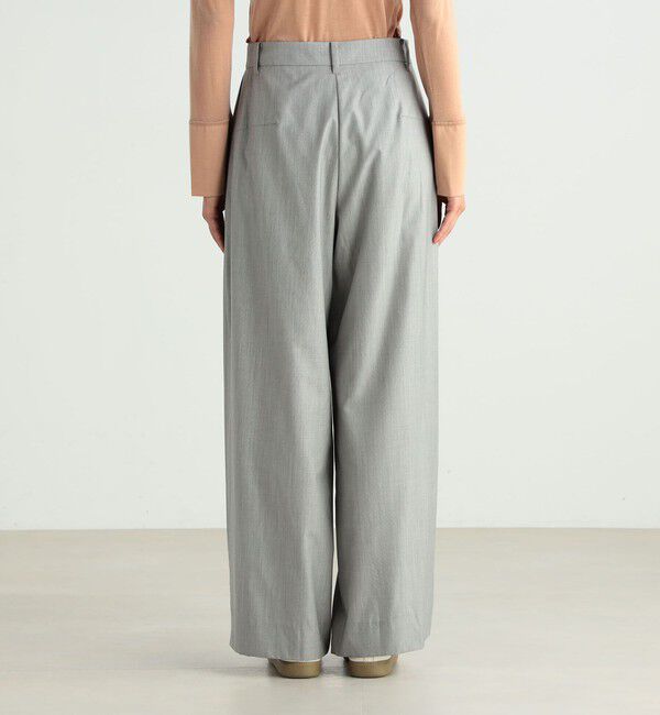 BACCA「ヘアライン タックワイドパンツ」|チノ|