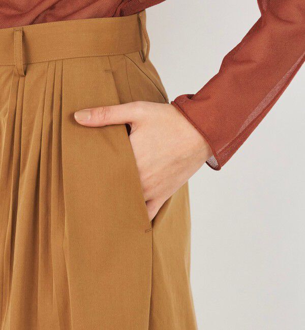 DES PRES「コットンストレッチポプリン フロントマルチタックパンツ」|スラックス|