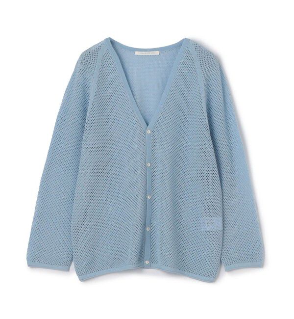 GALERIE VIE「クレープコットンメッシュ Vネックカーディガン」|カーディガン|63 ライトブルー
