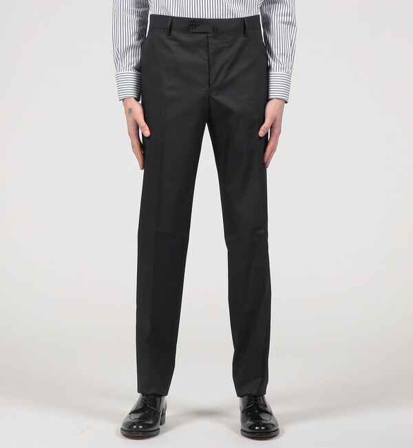 TOMORROWLAND MENS「コットンポリエステルハイカウント ノープリーツスリムスラックス」|スラックス|