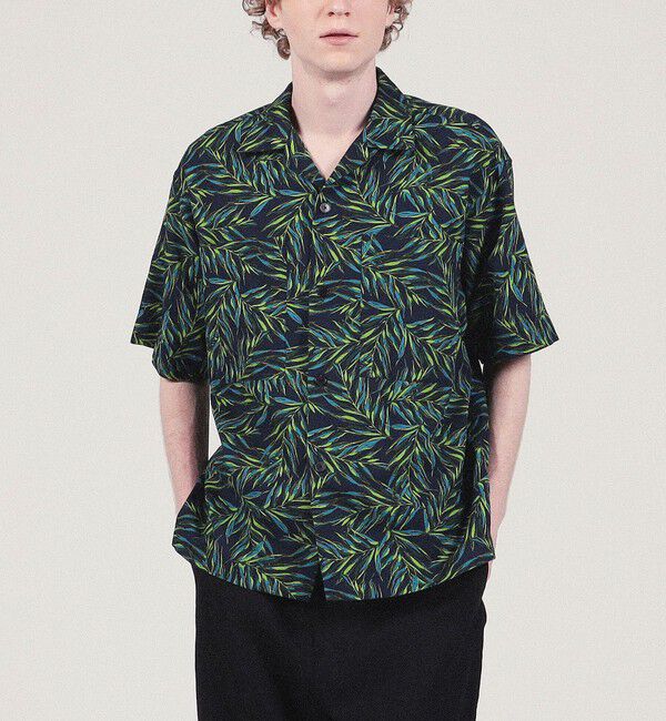 TOMORROWLAND MENS「コットン リーフプリント オープンカラーシャツ」|シャツ・ブラウス|