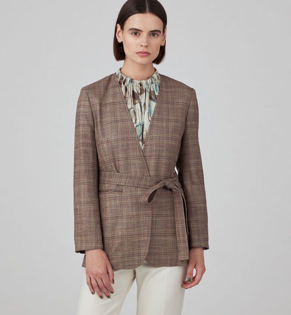 TOMORROWLAND collection「シャドウウィンドウ カラーレスジャケット」|ノーカラージャケット|