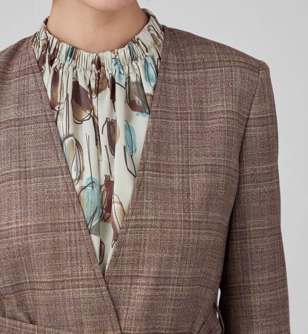 TOMORROWLAND collection「シャドウウィンドウ カラーレスジャケット」|ノーカラージャケット|