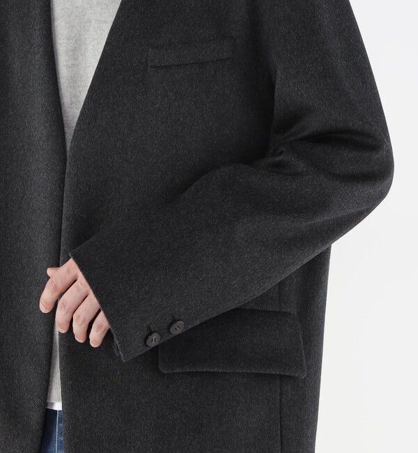 GALERIE VIE「スムースビーバー カラーレスジャケット」|ノーカラージャケット|