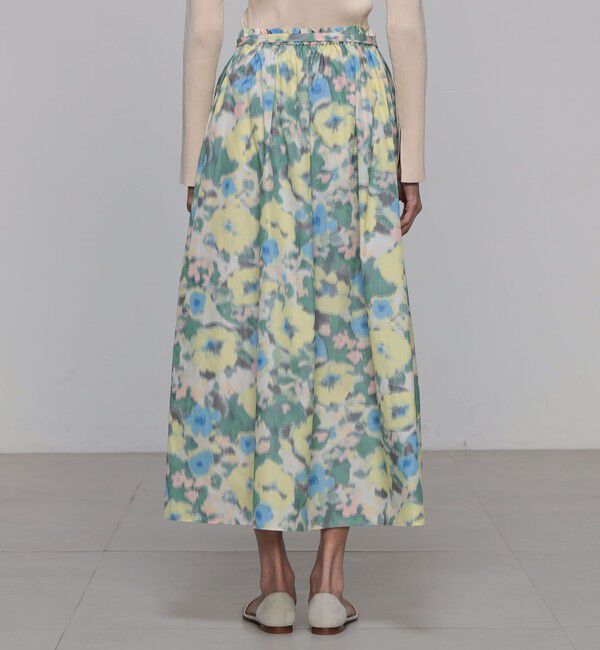 Ballsey「ブルードフラワージャカード ギャザースカート」|フレア|