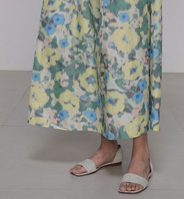 Ballsey「ブルードフラワージャカード ギャザースカート」|フレア|