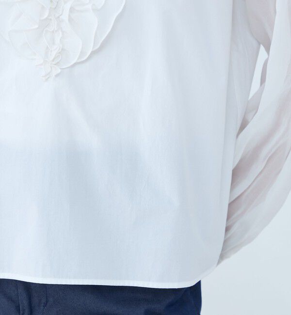 TOMORROWLAND collection「ホワイトコンビネーション ラッフルブラウス」|シャツ・ブラウス|