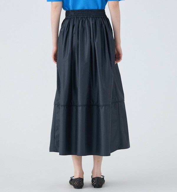 MACPHEE「【一部WEB先行予約】クリスピータフタ ギャザーマキシスカート」|フレア|