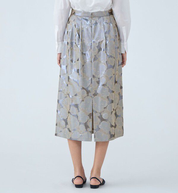 TOMORROWLAND collection「ブルーシャインジャカード タックストレートスカート」|スカート|