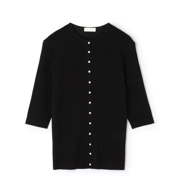 Ballsey「マーセライズドコットン クルーネックカーディガン」|カーディガン|19 ブラック