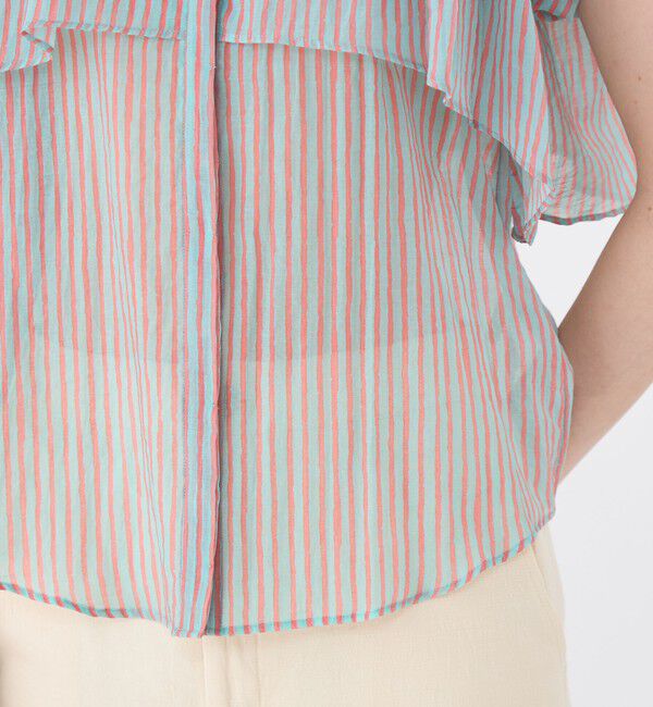 SOULEIADO「コットンポリエステルプリント レイヤードブラウス」|シャツ・ブラウス|