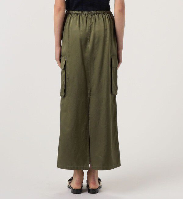 MACPHEE「コットンレーヨンモールスキン カーゴマキシスカート」|タイト|