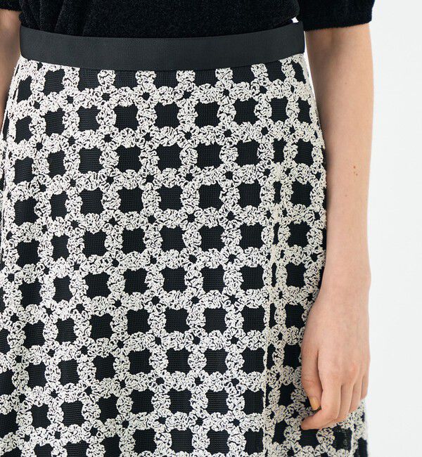 Ballsey「フラッフィーヤーンエンブロイダリー フレアスカート」|スカート|