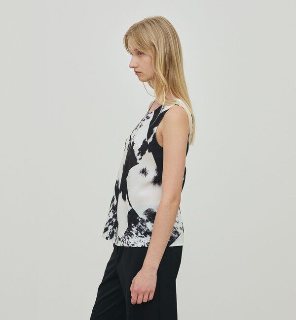 DES PRES「カウハイドプリント ノースリーブトップス」|シャツ・ブラウス|