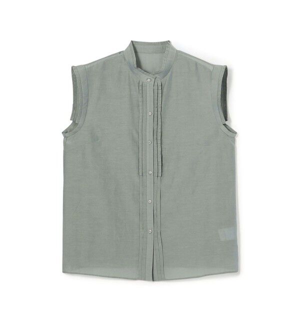 TOMORROWLAND collection「シャンブレータフタ ノースリーブブラウス」|シャツ・ブラウス|63 ライトブルー