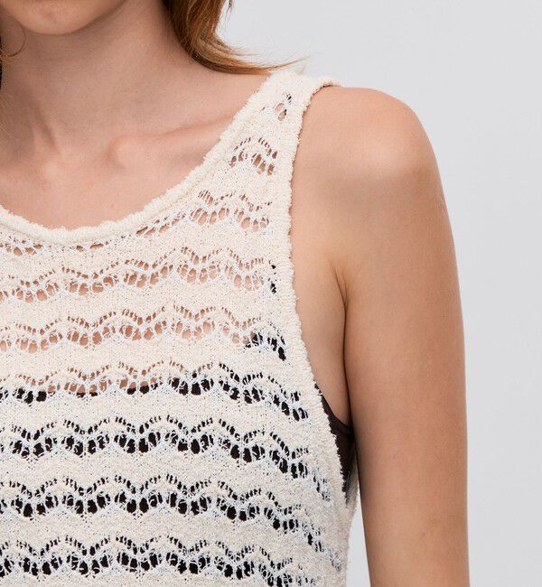 BACCA「パイルレース ノースリーブロングドレス」|ワンピース|