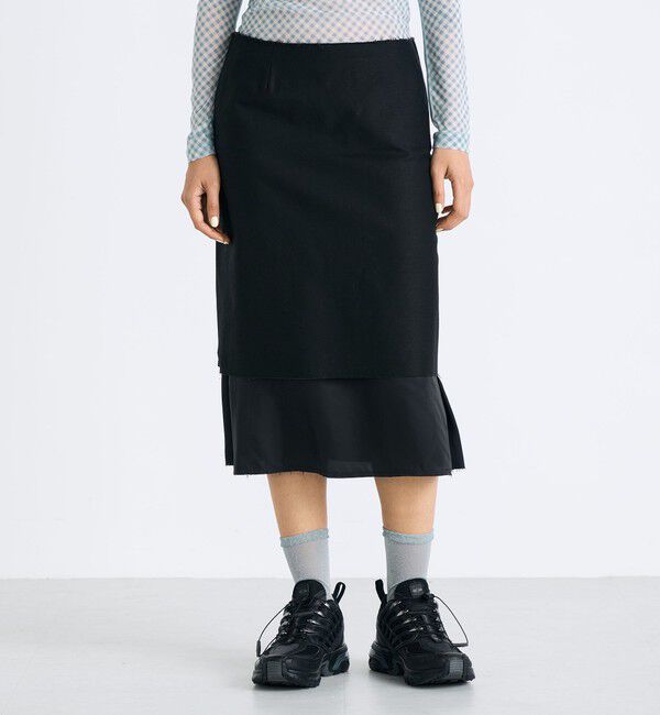 Edition「バックサテン レイヤード スカート」|スカート|