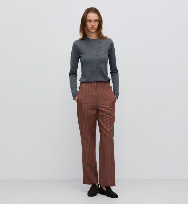 BACCA「ストライプギャバ ハイウエストストレートパンツ」|その他|