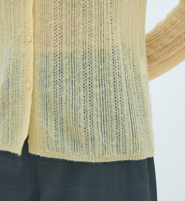 MACPHEE「レーシーアルパカブレンド ポロカーディガン」|カーディガン|