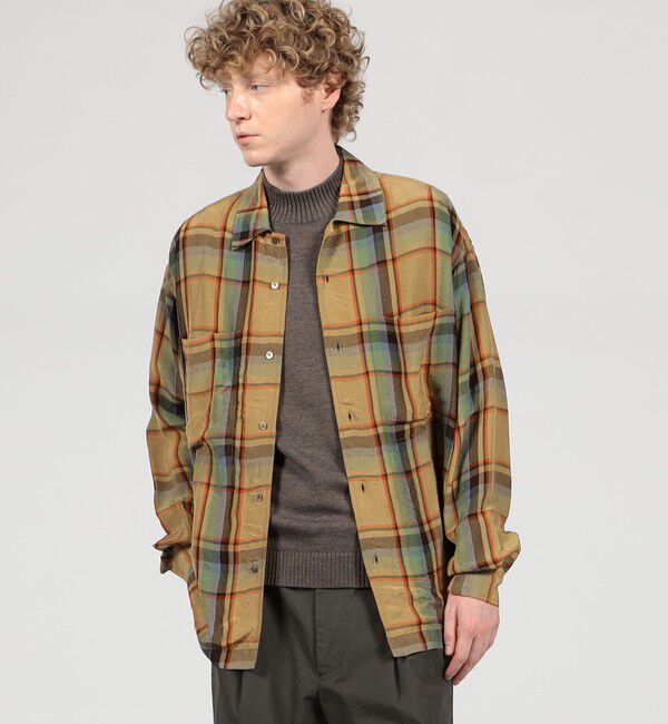 TOMORROWLAND MENS「レーヨン ダブルポケット チェックシャツ Lyria」|シャツ・ブラウス|