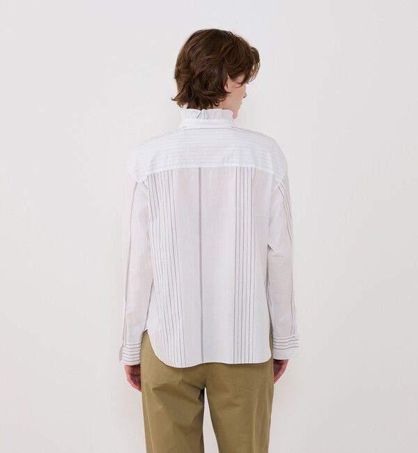 GALERIE VIE「コットンサッカー フリルカラーシャツ」|シャツ・ブラウス|