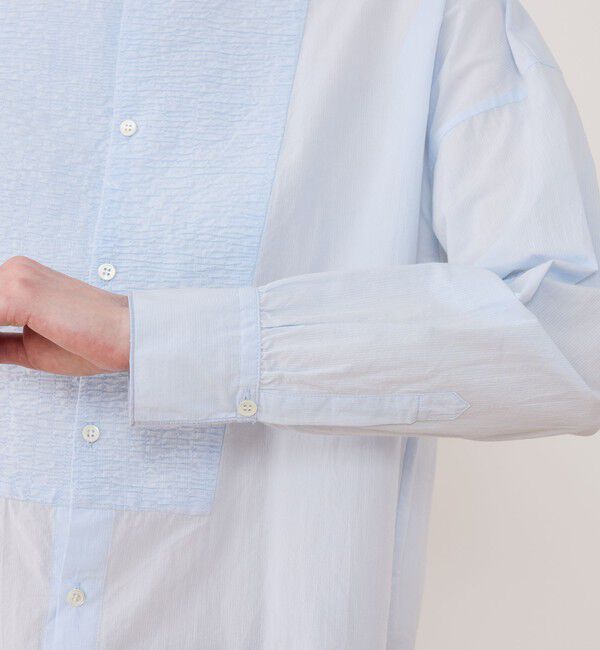 GALERIE VIE「コットンサッカー シャーリングブザムシャツ」|シャツ・ブラウス|