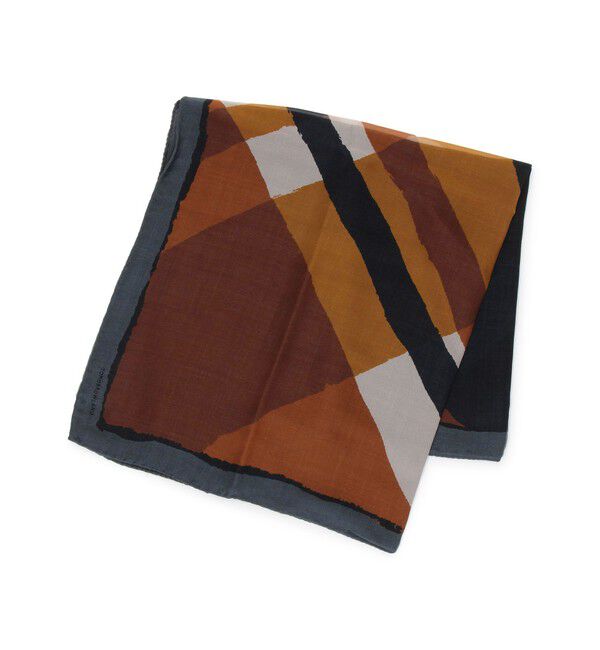 TOMORROWLAND GOODS「TOMORROWLAND ウール プリントスカーフ」|バンダナ・スカーフ|66 ダークブルー系