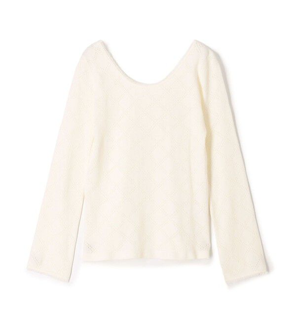 DES PRES「コットンシェニールヤーン ラウンドネックプルオーバー」|ニット・セーター|11 ホワイト