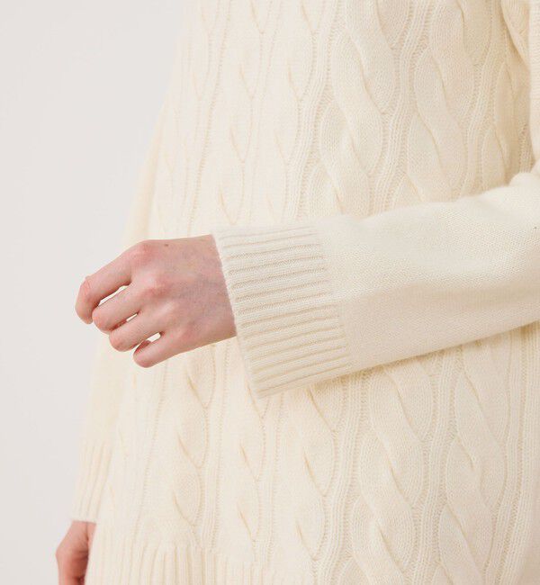 GALERIE VIE「モンゴルカシミヤケーブル クルーネックプルオーバー」|ニット・セーター|