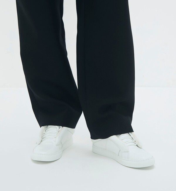 CABaN「ウールダブルクロス 2タックワイドテーパードパンツ」|チノ|