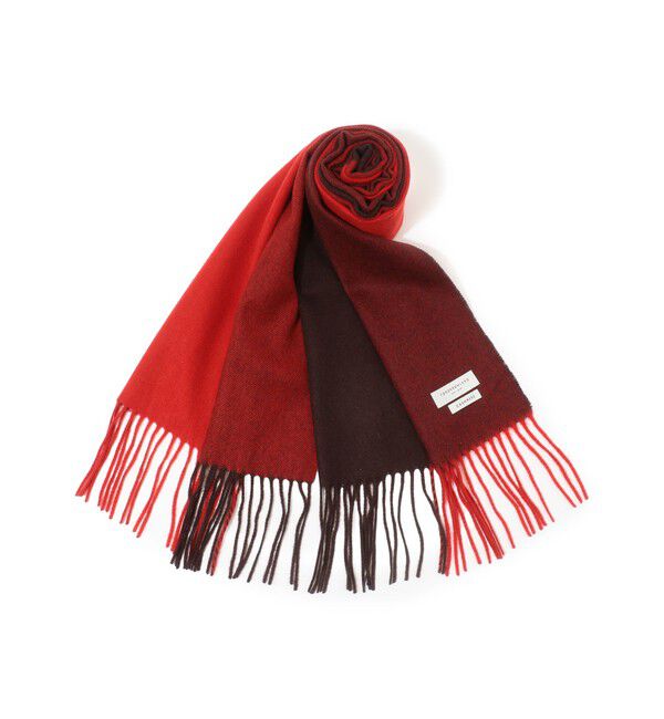 TOMORROWLAND GOODS「TOMORROWLAND カシミヤ パネルチェックマフラー」|マフラー|38 レッド系