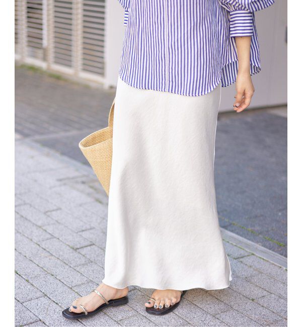 IENA「《追加11》ダブルサテンスカート」|スカート|
