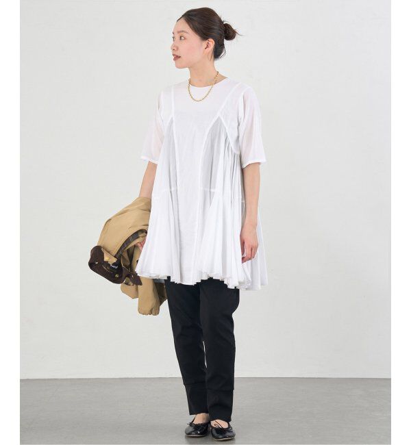 IENA「《追加》AAYUSHI/アユーシ ボリュームフレアハーフスリーブワンピース」|ワンピース|