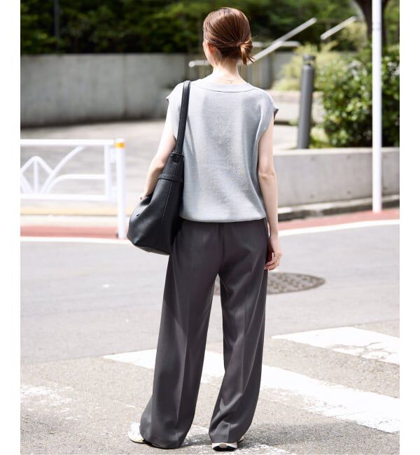 SLOBE IENA「PEツイルワイド2タックスラックス」|スラックス|