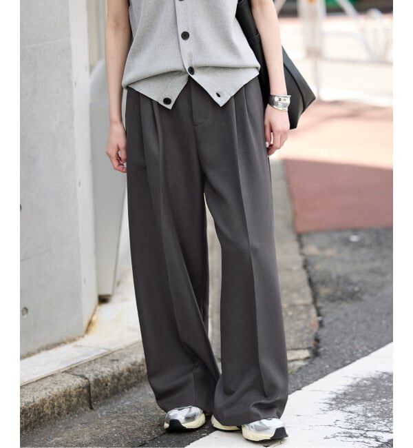 SLOBE IENA「PEツイルワイド2タックスラックス」|スラックス|