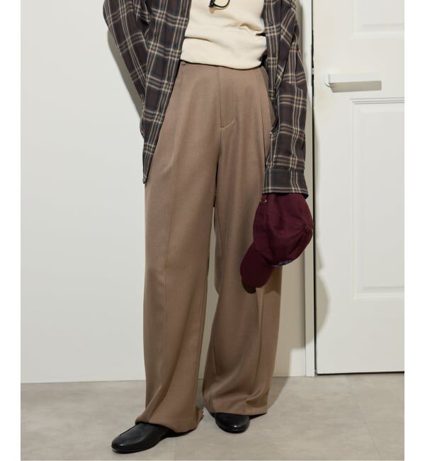 SLOBE IENA「PEツイルワイド2タックスラックス」|スラックス|