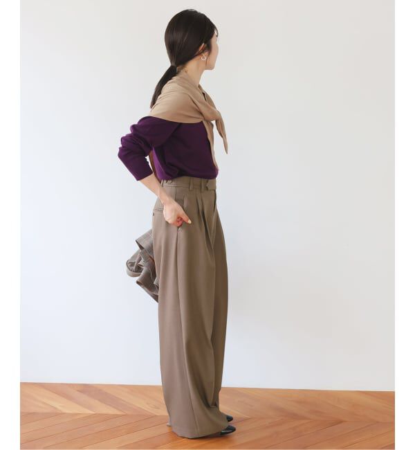 SLOBE IENA「PEツイルワイド2タックスラックス」|スラックス|