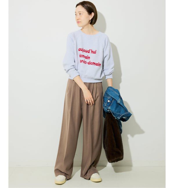 SLOBE IENA「PEツイルワイド2タックスラックス」|スラックス|