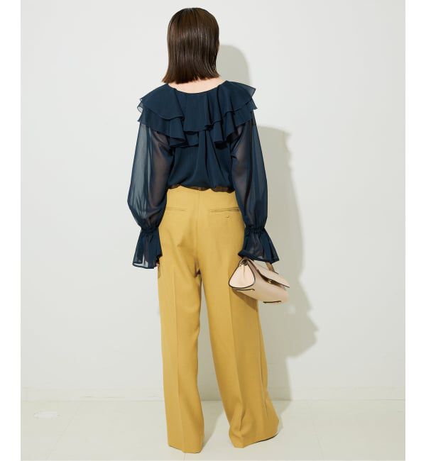 SLOBE IENA「PEツイルワイド2タックスラックス」|スラックス|