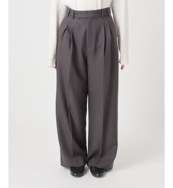 SLOBE IENA「PEツイルワイド2タックスラックス」|スラックス|