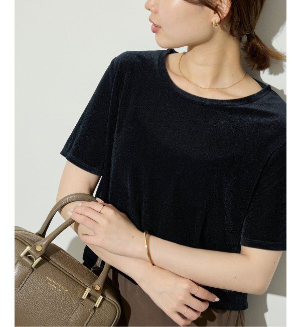 SLOBE IENA「ベロアTシャツ」|Tシャツ・カットソー|ブラック